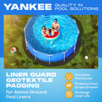 Yankee Pool Liner Pad, 24 Ft Round Puncture Proof Pool Mat, Above Ground Pool Liner Protector Against Tearing, Grass, Under Pool Pad to Prolong Swimming Pool Liner Life