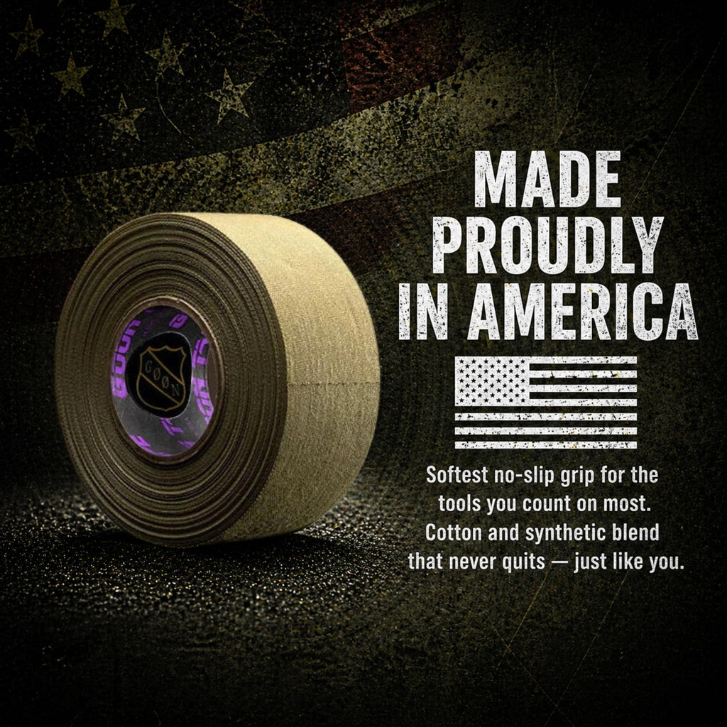 Goon Tape Raid Tape 1.5 in x 60 FT – Premium Moisture-Wicking Tactical Grip Tape for Firearms, AR, Pistol, Handguard, Magazines – Cotton & Synthetic Blend (OD Green)