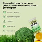wholier Supergreens Multi Capsules, Organic Microgreens, Daily Greens, Prebiotics, Vitamins & Minerals, Multivitamin for Men & Women for Gut Health and Energy Support, Vegan, Gluten Free, 60 Capsules