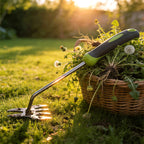 Garden Tools, 2-in-1 Hand Weeder Puller, Heavy Duty Stainless Steel Gardening Hand Tool for Deep Root Removal, Ergonomic Non-Slip Weed Remover for Lawn Yard Garden, 1 Pack