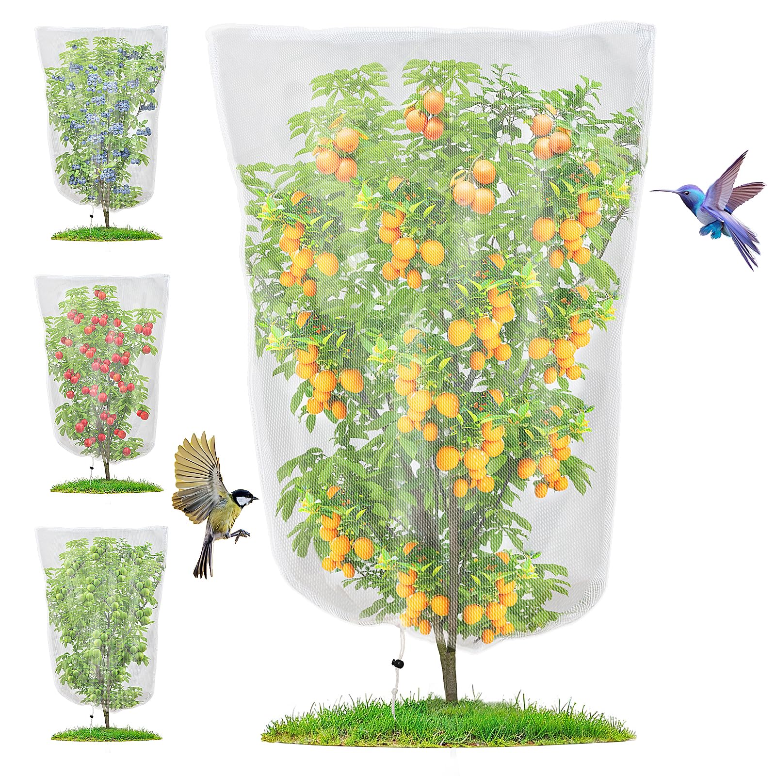 4PCS Insect Bird Barrier Mesh Blueberry Bush Netting Cover Bird Netting