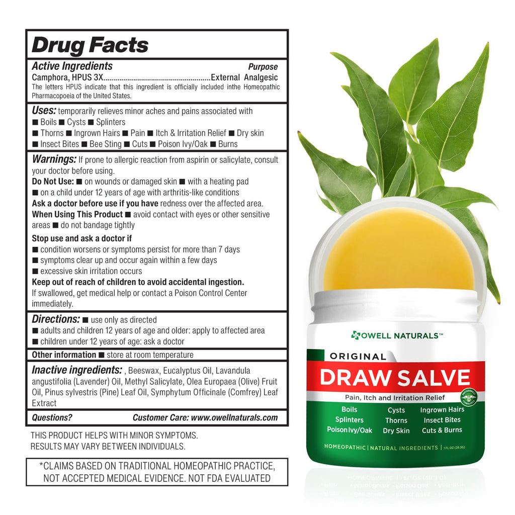 Base Drawing Cream OWELL Naturals Drawing Salve Ointment for Boil & Cyst Removal, Deep ...