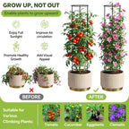 60 Inch Round Tomato Cages for Garden - 2 Pack Heavy Duty Metal Tomato Trellis Plant Support, Adjustable Height & Stackable, Easy Assembly for Outdoor Climbing Plants