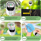 Buladeke 4-in-1 Soil Moisture Meter Soil Moisture/Fertility/PH Meter/Sunlight Intensity Soil Test Meter for Gardening, Farming and Outdoor Plants
