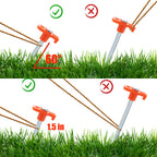 Yesland 24 Pack Tent Stake Heavy Duty, 10 Inch Non-Rust Metal Tent Pegs Ground Yard Stake Tent Spikes for Camping Patio, Garden, Canopies, Grassland, Outdoor, Hiking, Orange