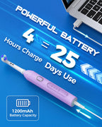 TEETHEORY Rotating Electric Toothbrush for Adults with 8 Brush Heads (2 Types), 4 Modes Deep Clean Electric Toothbrush with Rechargeable Power and 2 Min Smart Timer Purple