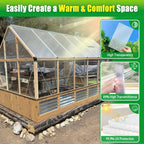 Sinimaka 8 Pack Polycarbonate Greenhouse Panels, 8' x 4' x 0.24'' Twin-Wall Polycarbonate Sheets, All Weather Clear Roof Panels Greenhouse Replacement Panels