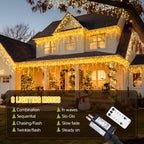 JMEXSUSS Icicle Lights for Outside, 400 LED 38.8FT Christmas Lights Outdoor
