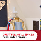 Command Folding Clothes Hanger,Holds up to 5 Hangers 7.5 lb,1.5lbs per Rung,1 Hook with 5 Rungs,4 Strips,Closet Organizer,Home Organization,(Pack of 2)