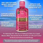 Tropical Oasis Women's Liquid Multivitamin + Hair Growth | Clinically Tested for Thicker Hair, Wrinkles, Brighter Skin, Strong Nails | 2.5g Verisol Collagen | Biotin 12500mcg | 32 Serv