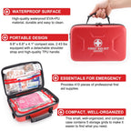 Gevoke 410 Piece Waterproof Hard Shell First Aid Kit, Red