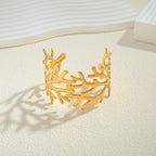 WOWORAMA Chunky Gold Coral Reef Bracelet for Women