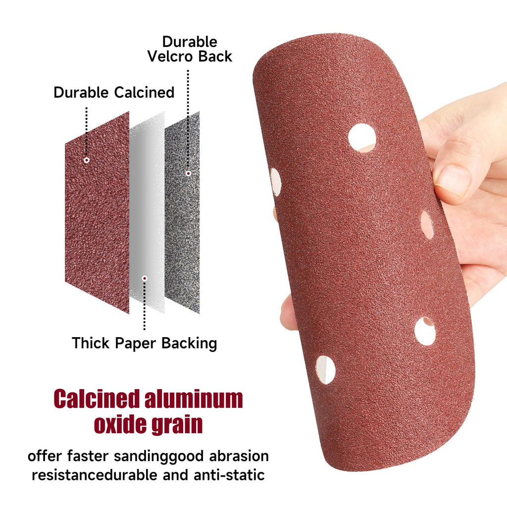 100 PCS 6 Inch Sanding Discs 400 Grit, 6 Hole Hook and Loop Sandpaper, Round Orbital Sand Paper Discs for Sander