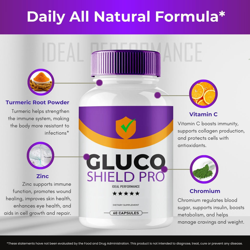 Gluco Shield Pro Advanced Blood Formula Capsules, Official GlucoShield Pro Supplement Pills, Premium Formula for Healthy Circulation & Stable Levels, All Natural GlucoShieldPro Reviews (60 Capsules)