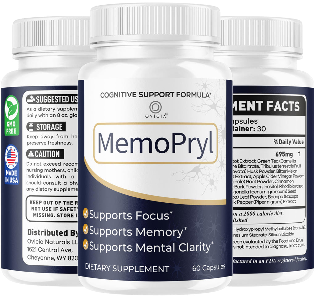 (5 Pack) Memopryl Capsules - MemoPryl Support Advanced Formula, Daily Memo Pryl Pills All Natural Ingredients Premium Formula Vitamins for Overall Health & Wellness Reviews, 300 Capsules for 5 Months