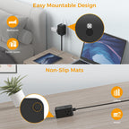 TESSAN Small Flat Plug Power Strip, Ultra Thin Extension Cord 5 ft, 3 AC Outlets with 3 USB Ports (1 USB C), Multiple Wall Outlet Extender for Cruise Travel Office School Dorm Room Essentials, Black
