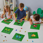 Pokiiulk Classic Baseplates, Peel and Stick Base Plates for Building Bricks, Compatible with Major Brands, Self-Adhersive Base for Bricks 10" x 10", 6 Pack Green