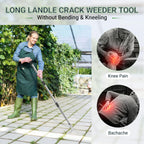 FIMXSD Crack Weeder Tool, 59-Inch Long Handle Crevice Weeding Tool with L-Shaped Stainless Steel Blade, Manual Weed Puller for Sidewalk, Driveway, Pavers, Patio and Deck Edges