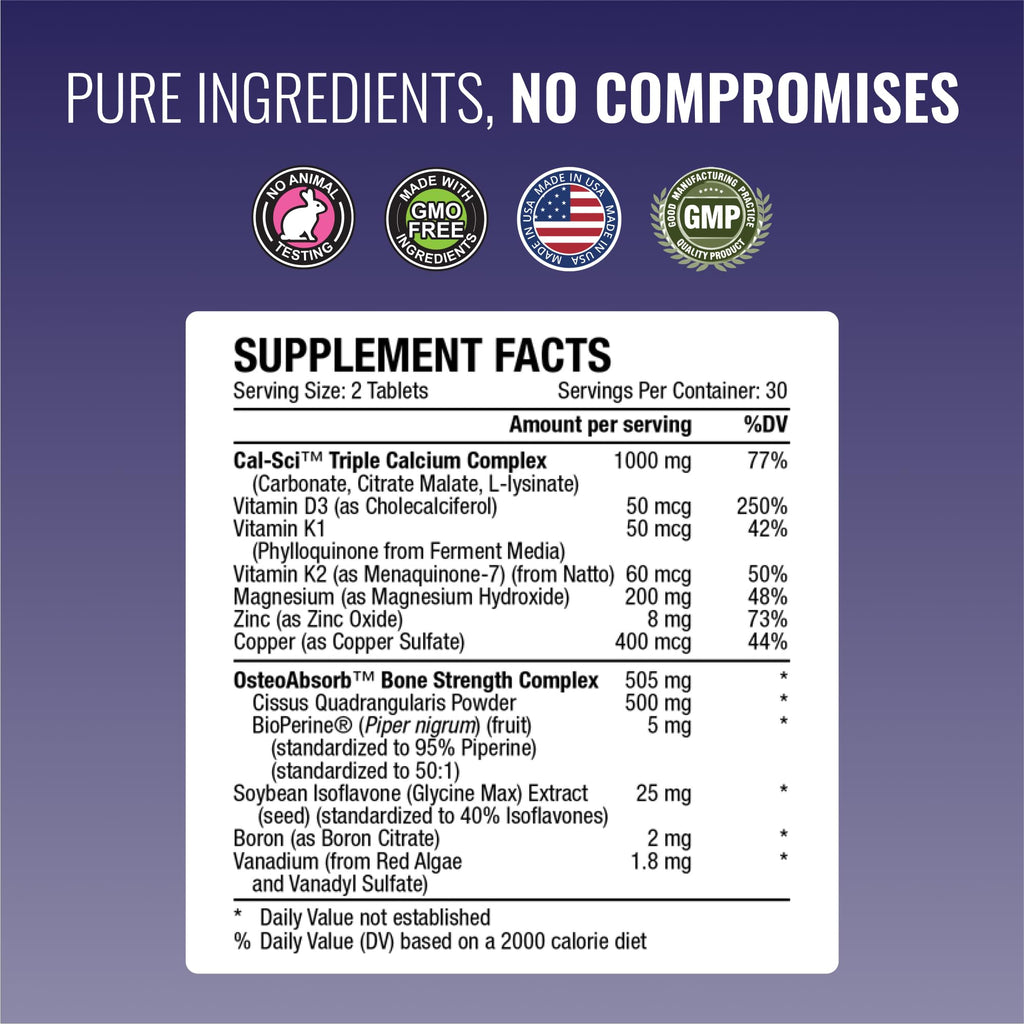 Approved Science Bonesyl - Strengthen Bones, Limit Bone Density Loss - Maintain Overall Bone Health - K2, BioPerine, and Magnesium - 360 Tablets - Vegan - Made in USA