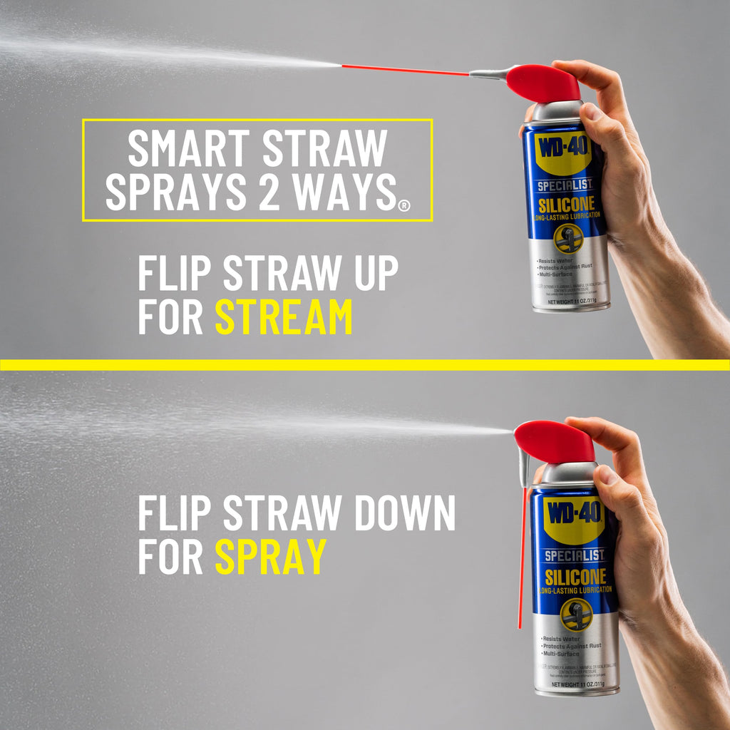 WD-40 Specialist Silicone Lubricant with Smart Straw Sprays 2 Ways, Twin-Pack, 11 OZ
