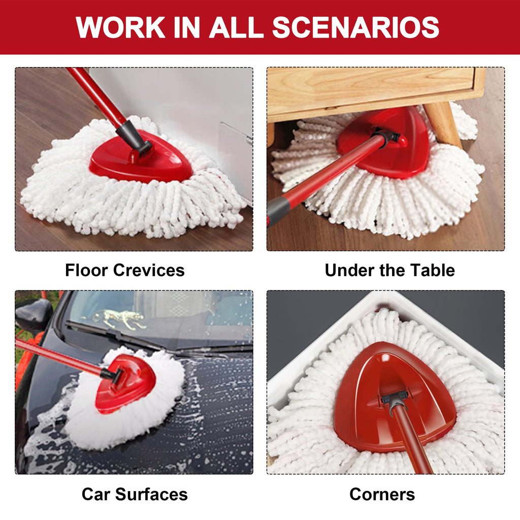 6 Pack Mop Replacement Heads for Spin Mop, Microfiber Spin Mop Refills, Easy Cleaning Mop Head Replacement