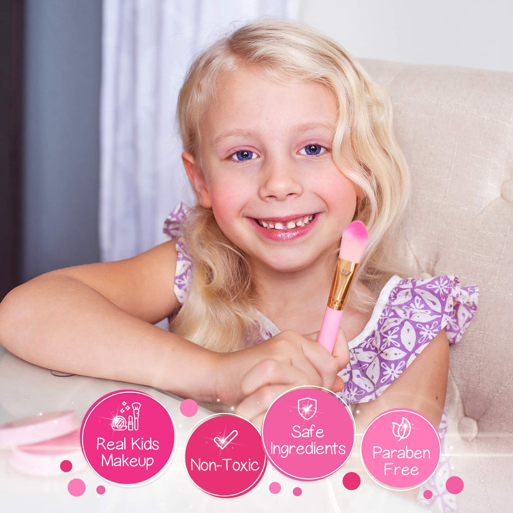 Kids Real Makeup Kit with Unicorn Purse Non Toxic Washable Make Up Set