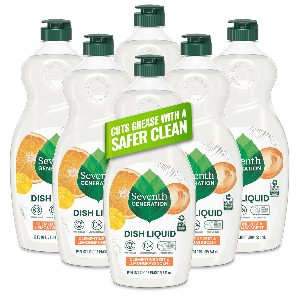 Seventh Generation, Dish Liquid, Clementine Zest & Lemongrass, 19 oz