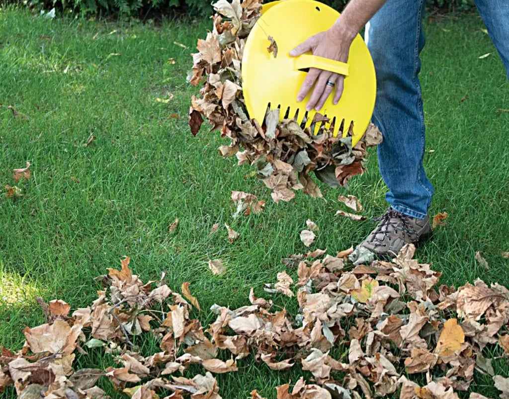 Rocky Mountain Goods Classic Leaf Scoops - Yellow Collector Leaf Grabbers with Handles for Easy Yard Cleanup - Claw Rake Tips for Gathering and Scooping Leaves and Grass