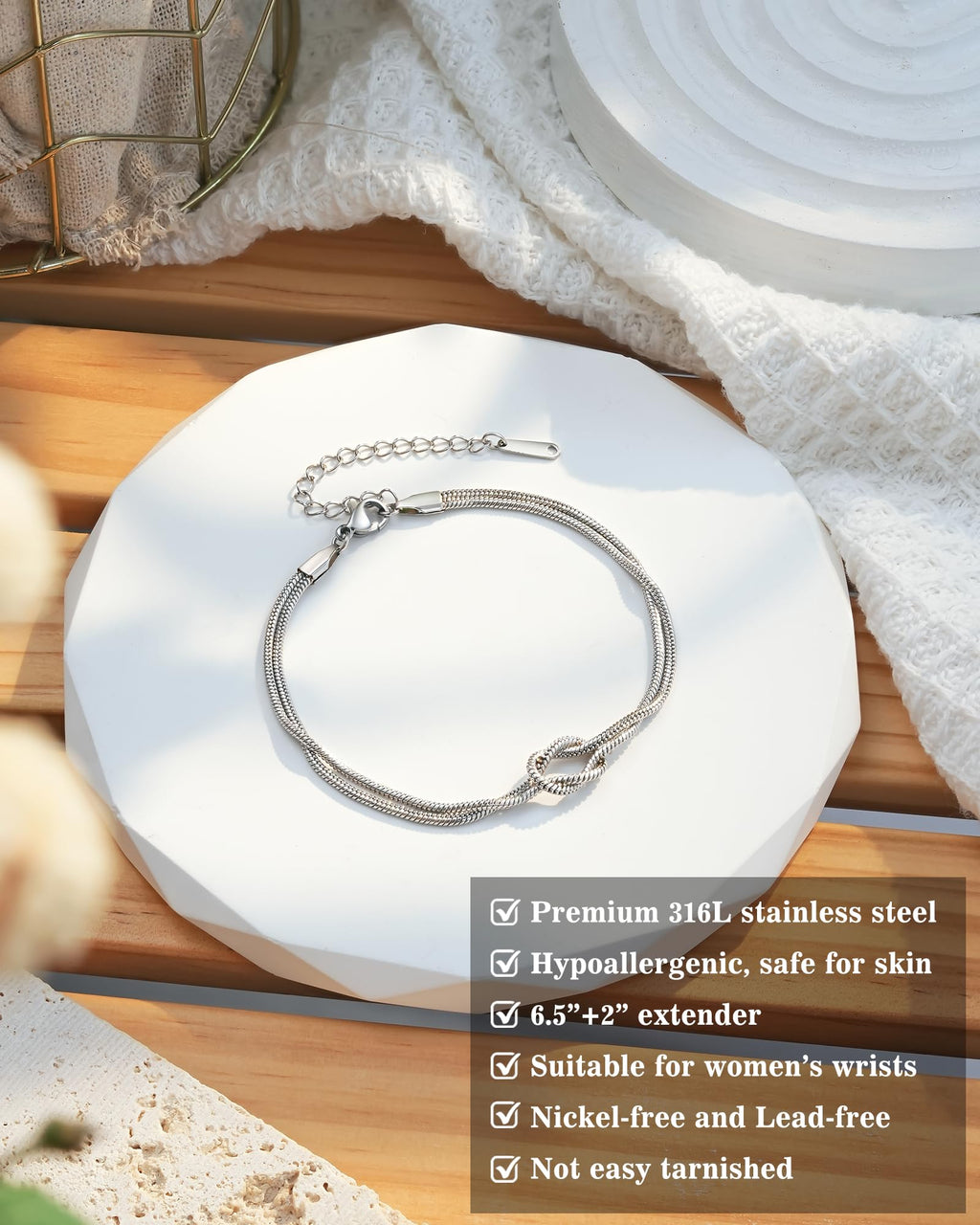 Best Friend Friendship Gifts for Women, Friendship Bracelets Love Knot