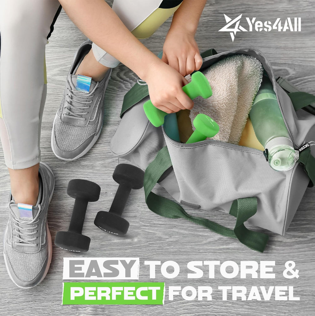 Yes4All 3 lbs Dumbbells Neoprene with Non Slip Grip ��� Great for Total Body Workout ��� Total Weight: 6 lbs (Set of 2)