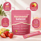 Hormone Balance for Women, Myo-Inositol Drink Mix with Magnesium, Rhodiola Rosea, Vitamin C, Cortisol Support Supplement, Vegan Sugar-Free Non-GMO, PMS Comfort, Menopause Wellness & Mood Balance 30psc