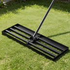 Strifuture Lawn Leveling Rake 30x10 Inch - Adjustable 47-77 Inch Handle, 180° Rotating Head, Heavy-Duty Rust-Resistant Steel for Lawns, Golf Courses, Driveways