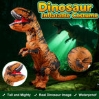 JASHKE Inflatable Dinosaur Costume Adults, Halloween Blow up T-Rex Costume