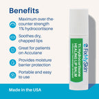 FixMySkin 1% Hydrocortisone Healing Lip Balm, Unflavored – Soothes Dry, Cracked & Irritated Lips, Relieves Chapped Lips, Cold Sores & Eczema, Dermatologist Developed, Travel-Friendly Tube, 0.15 oz
