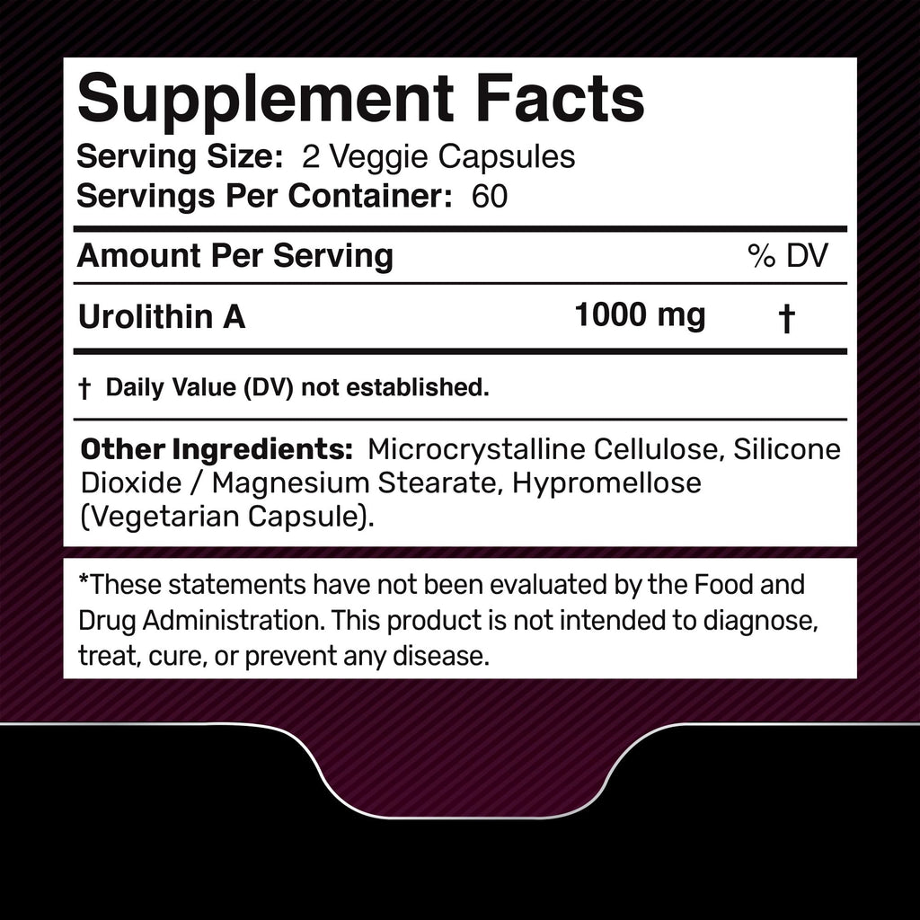 Liposomal Urolithin A Supplement Capsules 1,000mg - Urolithin A+ Supplement for Cellular Renewal & Mitochondrial Support, Ultra-Strength Muscle Health - Third-Party Tested 120 Capsules - Made in USA