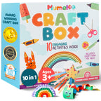 Mumaloo Craft Box for Kids - 10 Creative Arts and Crafts for Kids Ages 4-8, Fun, No Mess Educational Preschool & Homeschool Art Projects, Toddler Crafts Kit Supplies, 3 4 5 6 7 8 Year Old Girls & Boys