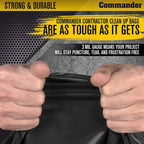 Commander 55 Gallon 3 MIL (eq) Heavy Duty Contractor Bags with Flap Ties - 36" x 56" with flaps - For Contractor,Industrial,& Outdoor,(Pack of 20)
