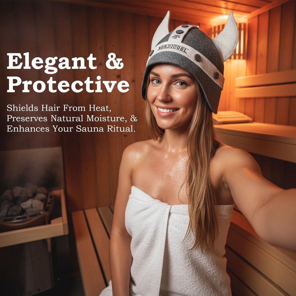 Handmade Premium Wool Sauna Hat – Viking Style Sauna Cap for Men & Women | Natural, Breathable & Eco-Friendly | Comfortable Full-Coverage Fit | Spa, Steam Room, Banya & Bathhouse