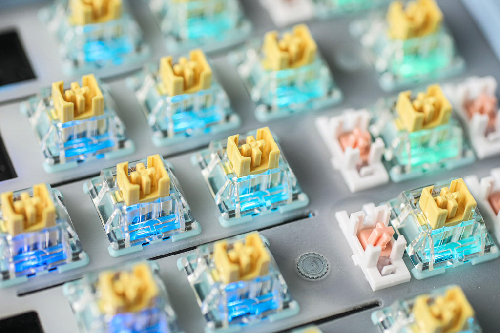 EPOMAKER Silent Mechanical Keyboard Switches Set - 35 Pieces Factory Pre-Lubed, 5-Pin Linear/Tactile Switches for Custom Mechanical Keyboards (Sea Salt(Linear Silent))