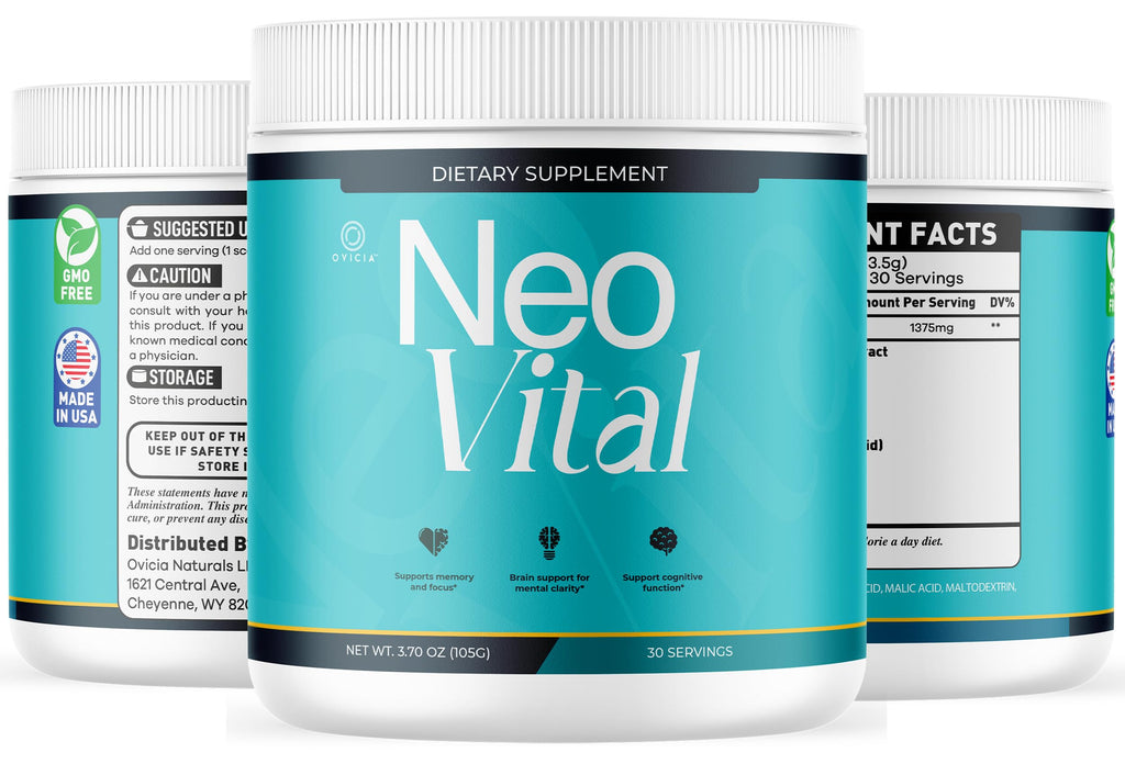 (3 Pack) Neo Vital - Official NeoVital Powder Advanced Premium Formula with All Natural Ingredients Maximum Strength, Neo Vital Memory Powder for Brain Health Wellness, 180 Servings for 3 Months