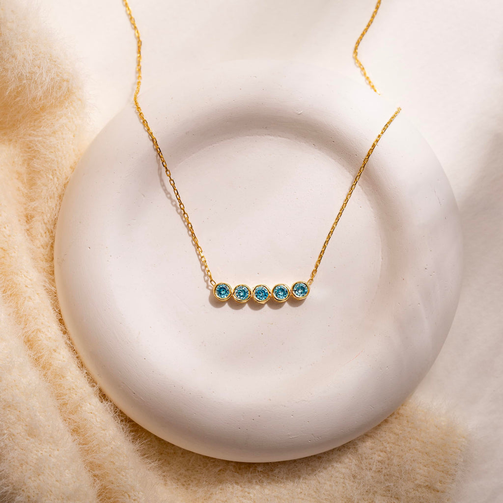 SilveristicJewelry 925 Sterling Silver Birthstone Necklace for Women – Personalized Dainty Necklace, Gift for Mom, Grandma, or Her, Birthday Gift, Birthstone Jewelry for Women