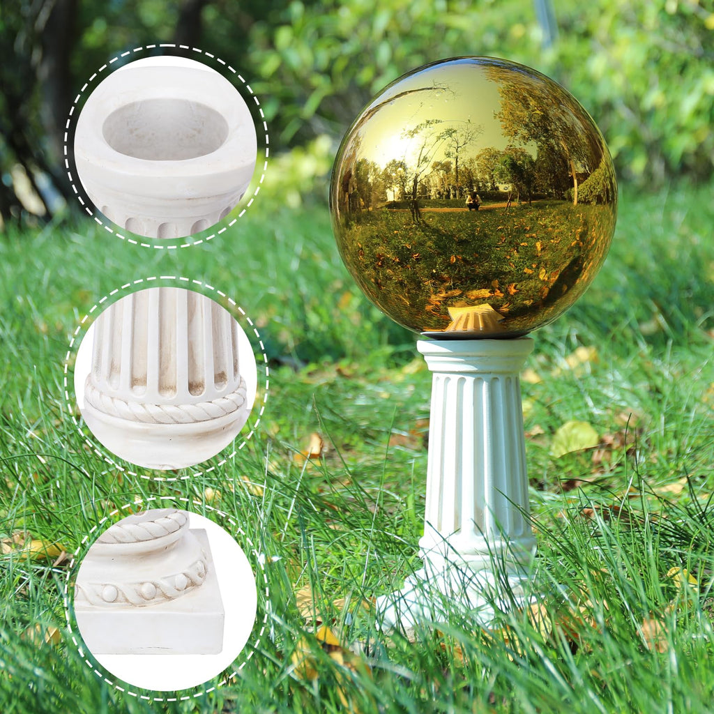 VCUTEKA Gazing Ball Stand, 8-10" Gazing Globe Outdoor Roman Garden Pedestal