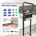 nimood C3 PRO Bed Rails for Seniors Elderly Adults Safety, Adjustable Heights Bed Cane Bed Assist Bar Elderly Assistance Products, with Motion Light- Easy to Get in or Out of Bed with Floor Suppor