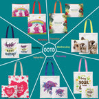 MAFYE 30-Pack Sublimation Blanks Tote Bags, 15 Canvas Tote & 15 Makeup Bags