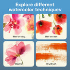 ARTISTRO 50 Colors Watercolor Paint Set with Palette & Brush Pens