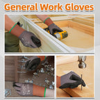 Schwer 3/6/12 Pairs Work Gloves Sandy Nitrile Coated LT5626, Level 6 Abrasion Resistant (Certified) Heavy Duty Working Gloves with Grip for Men Women, Touch-Screen, for Gardening, Construction, XL