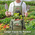 Berry&Bird Harvest Apron, Waterproof Canvas Apron for Men & Women(Green)