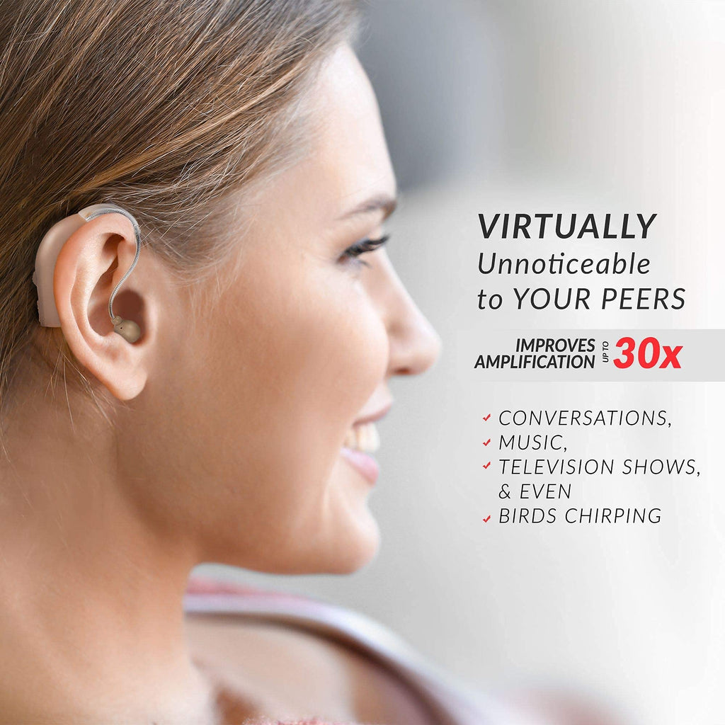 MSA PRO Sound Amplifier, Amplifies Sound by 30 Times, Up to 20 Hours Continuous Use, Lightweight, Nearly Invisible, Adjustable Volume, Fast Charging, Nude, 1ct