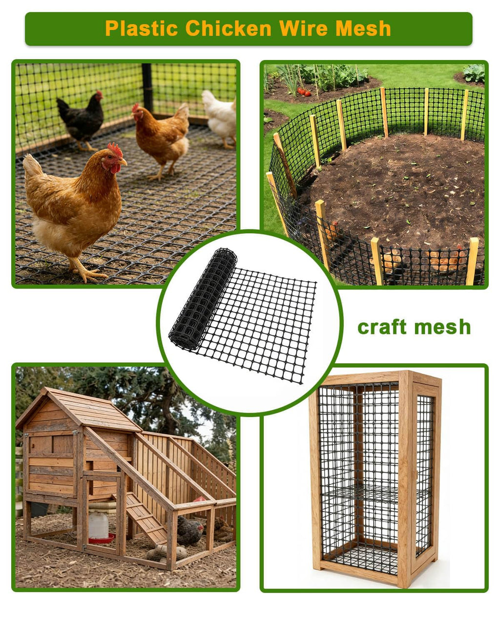 Chicken Wire Fencing - Plastic Chicken Wire Mesh Fence Netting for Garden