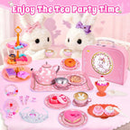 Hohosunlar Tea Party Set for Little Girls, Kids Tea Set for Toddler 3-5 6-8